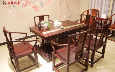 紅酸枝吉祥茶臺(tái)
